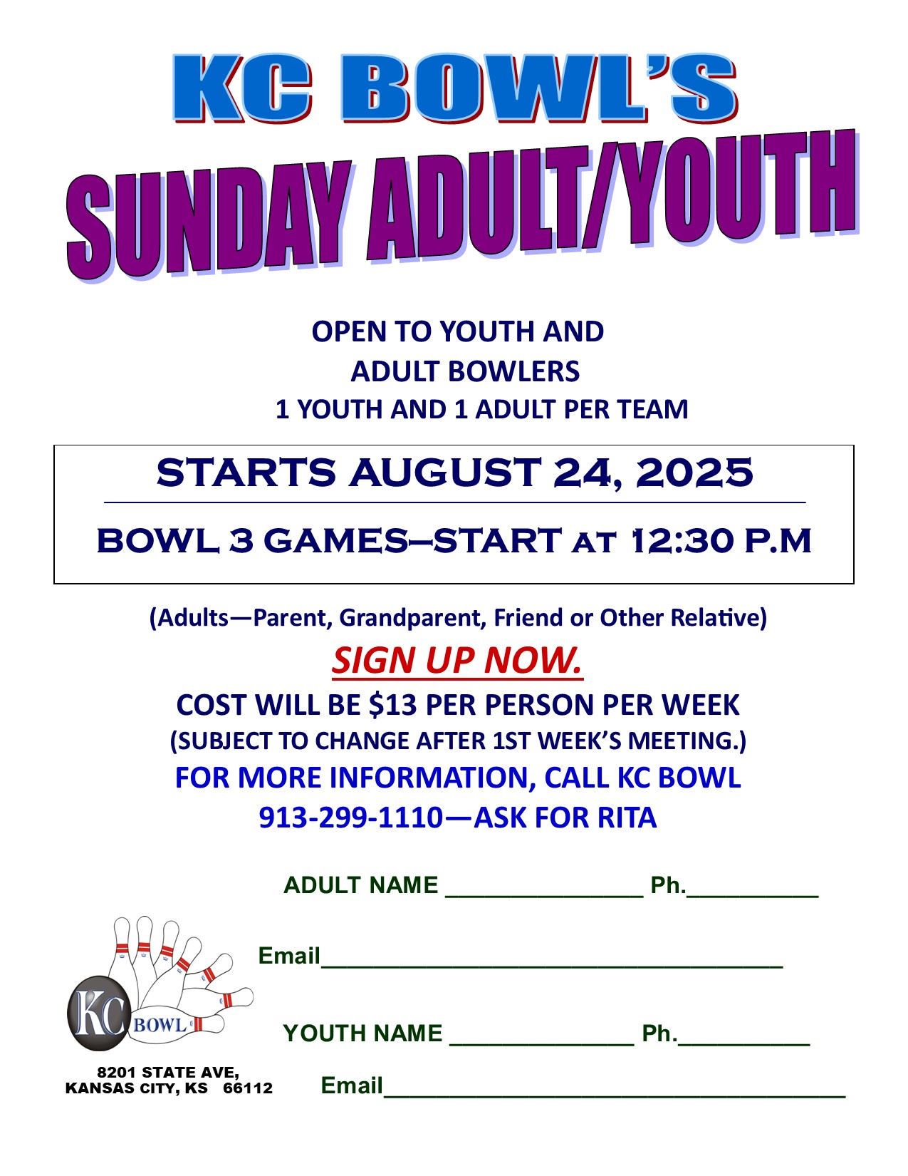 Sunday Adult Youth 2025