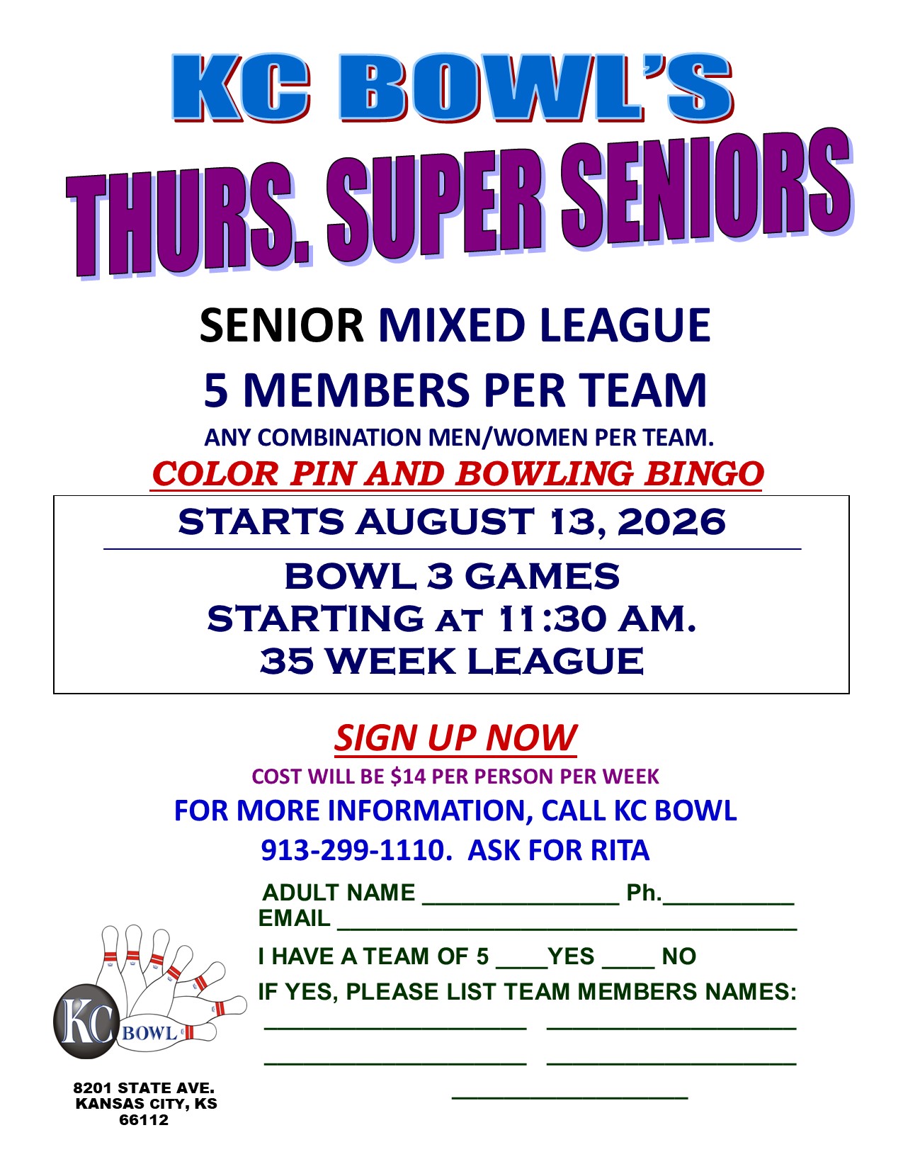 Thursday Super Seniors 2026